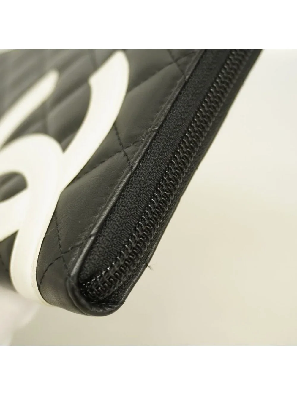 Chanel Wallet Cambon Lambskin Black Silver